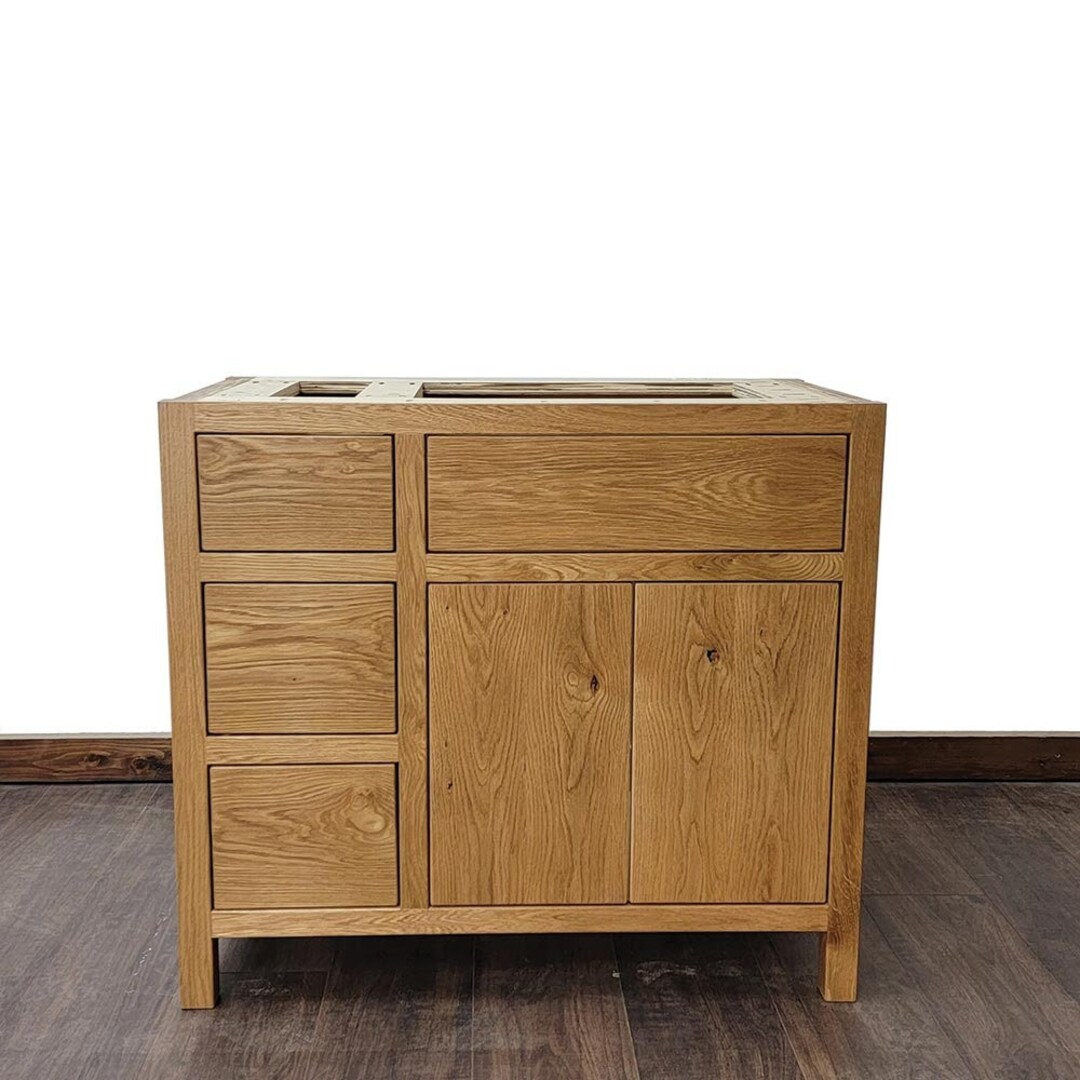 36 Rustic White Oak Bathroom Vanity Three Drawer - Etsy