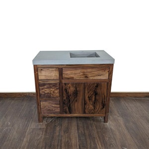 36&quot; Rustic Walnut Bathroom Vanity | Three Drawer | Single Sink | Real Hardwood | Bathroom Storage | FREE Shipping
