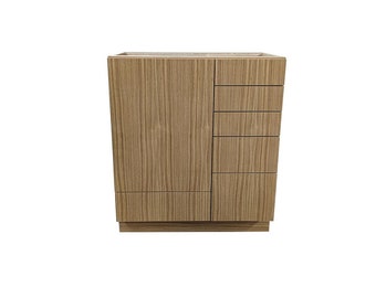 36" Rift White Oak Veneer Bathroom Vanity | Six Drawer | Single Sink | Modern Design | FREE Shipping