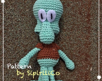 CROCHET PATTERN : Squidward Amigurumi