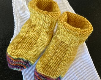 Hand Knitted Merino Wool Baby Socks: Newborn Gift