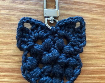 Crochet cat key ring chain