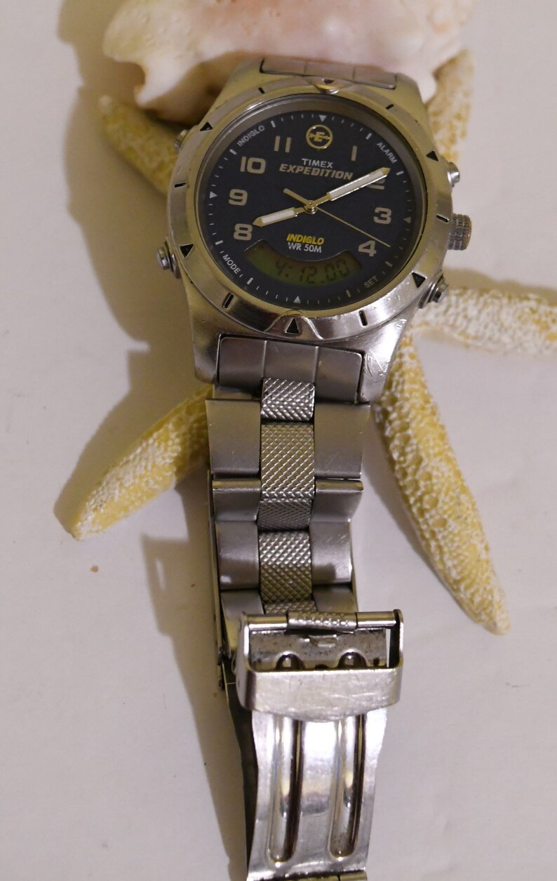 Vintage Timex Expedition Indiglo Blue Alarm Chronograph Mens | Etsy
