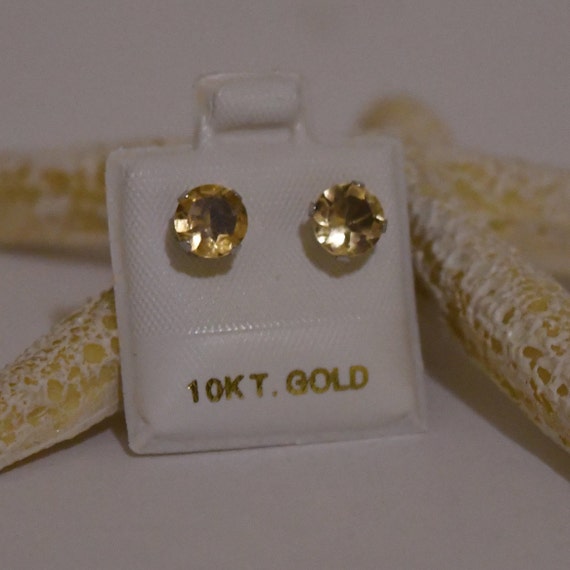 Vintage 10kt Yellow Gold with Citrine Earrings Nov