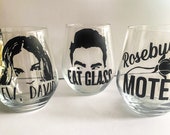 Schitts creek glasses, party gift, ew David, rosebud motel, eat glass.