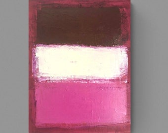 Red Pink Brown Original Abstract Painting, Mark Rothko Style, Handmade Wall Art, Modern Art, Canvas Painting