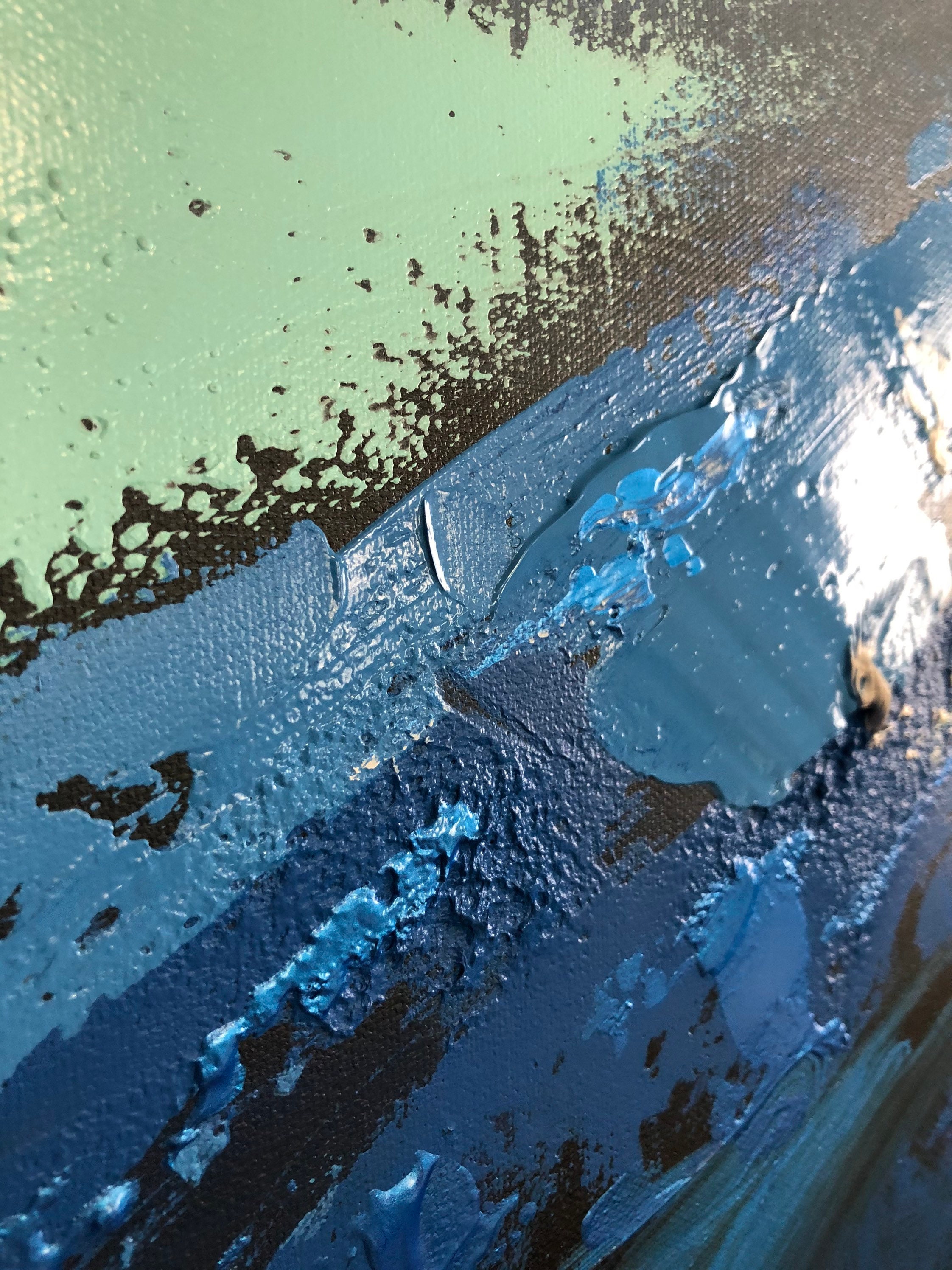 Large Cobalt Blue Original Abstract Acrylic Painting On Etsy