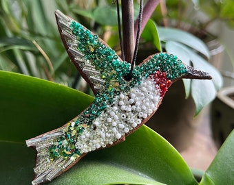 Hummingbird Male Ruby-throated Cinnamon Bird Ornaments