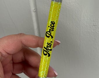 Bolígrafo de gel recargable / Bolígrafo con brillantina / Bolígrafo de agradecimiento para profesores / Bolígrafo con brillantina epoxi