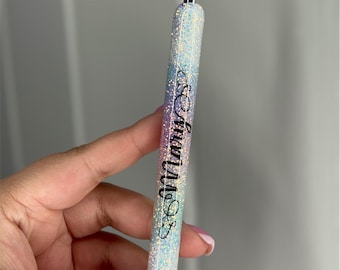Holographic Unicorn Glitter Pens, Inkjoy Ink , Sharpie S-Gel Glitter Pens, Personalized Pens, Black Ink, Refillable Pens