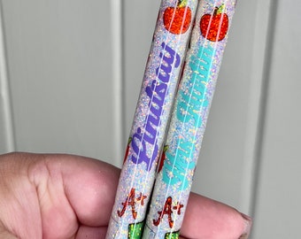 Teacher Glitter Pen, Maestra Glitter Pen, Glitter Pen, Teachers Gift, Gel Pens, Custom Teacher Pen, Resin Glitter Gel Pens,