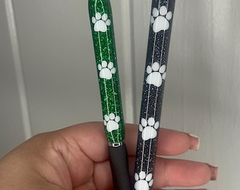 Paw Print Glitter Pen| Dog Lover Pen | Epoxy Glitter Pen | PAW PRINT Pen | Refillable Gel Pen | Animal Lover