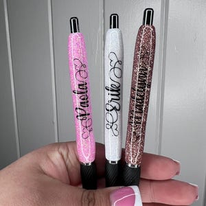 Sharpie S-Gel Glitter Pens, Personalized Pens, Black Ink Pen with Grip, Refillable Pens