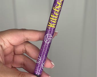 Volleyball Glitter Pens, Glitter Pens, Gel Pens, Personalized Pen, Resin Glitter Pen, Inkjoy Gel Pens, Refillable Pens, Gift,