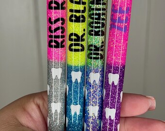 Dental Pens, Tooth Pens, Dental Assistant Pens, Dental Hygiene Pens, Gel Pens, Personalized Pen, Resin Glitter Pen, Inkjoy Gel Pens,