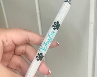 Vet Paw Print | Personalized Pen | Epoxy Glitter Pen | PAW PRINT Pen | Refillable Gel Pen | Glitter Pen
