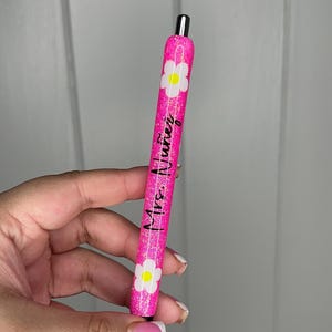 Daisy Glitter Pens, Glitter Pens, Gel Pens, Personalized Pen, Resin Glitter Pen, Inkjoy Gel Pens, Refillable Pens, Gift,