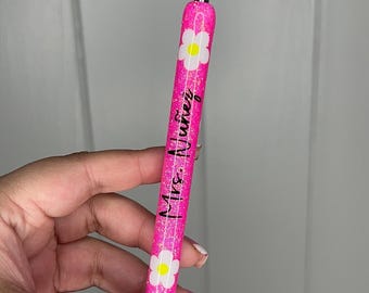 Daisy Glitter Pens, Glitter Pens, Gel Pens, Personalized Pen, Resin Glitter Pen, Inkjoy Gel Pens, Refillable Pens, Gift,