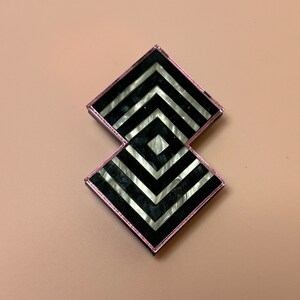 Art Deco style Barbie-core brooch