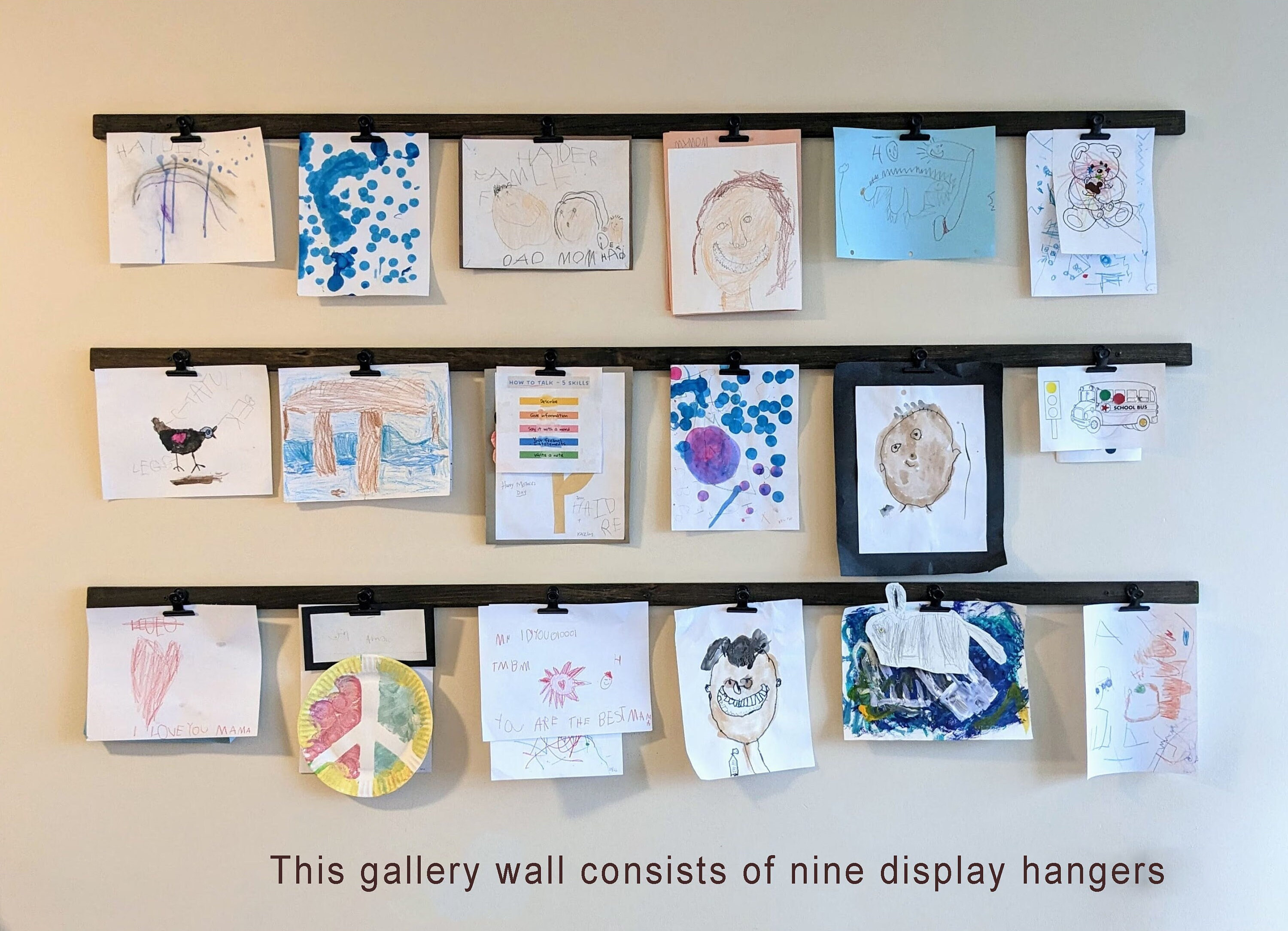 Kids Art Display: Simple, Inexpensive, & No Damage!