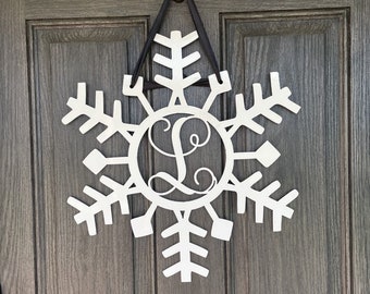 Winter - Snowflake Monogram - Metal Decor