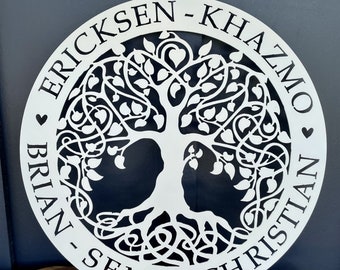 Custom Tree of Life  - Add Family Names - Surname  Tree - Personalized Family Tree