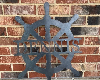 Custom Ship Wheel - Metal Wall Art - Personalized Metal Decor