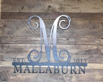 Custom Metal Last Name Sign - Style #7