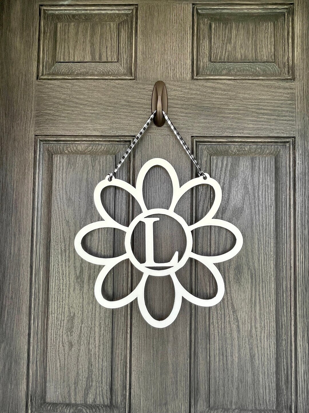 Spring - Flower Monogram - Metal Decor - Custom Front Door Sign - Etsy