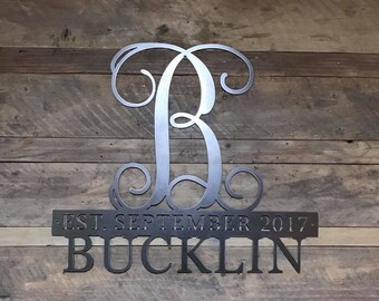 Custom Metal Last Name Sign - Style #4