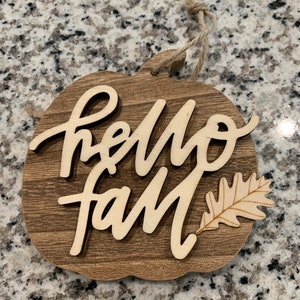 Hello fall wooden decor