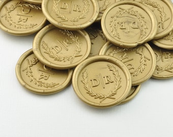 Self Adhesive Wax Seals / Custom Wax Seal / Wedding Invitation Seals / Peel and Stick Wax Seal/ Monogram Wax Seal