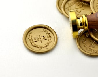 Custom Wax Seal Initials Stamp, Personalized Wedding Initials Seals, Wedding Invitation, Seal Sealing Wax Stamp, Wreath Stamp 015