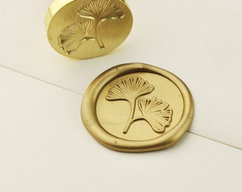 GINKGO LEAF Wax Seal Stamp Custom Wedding Initials Seals Wedding Invitation Seal Sealing Wax 003