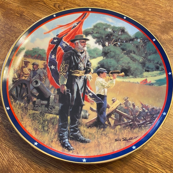Vintage 1989 General Robert E. Lee Civil War Numbered and Signed Collectible Plate By Don Prechtel