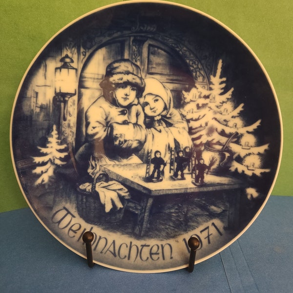 Vintage Bareuther Weihnachten 1971 Christmas Plate Waldsassen Bavaria Germany