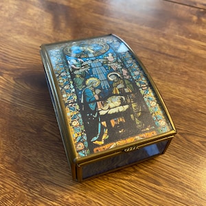 Vintage Via Vermont Leaded Glass Trinket/Jewelry Box