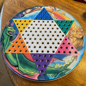Vintage Chinese Checkers and Checkers Board Game