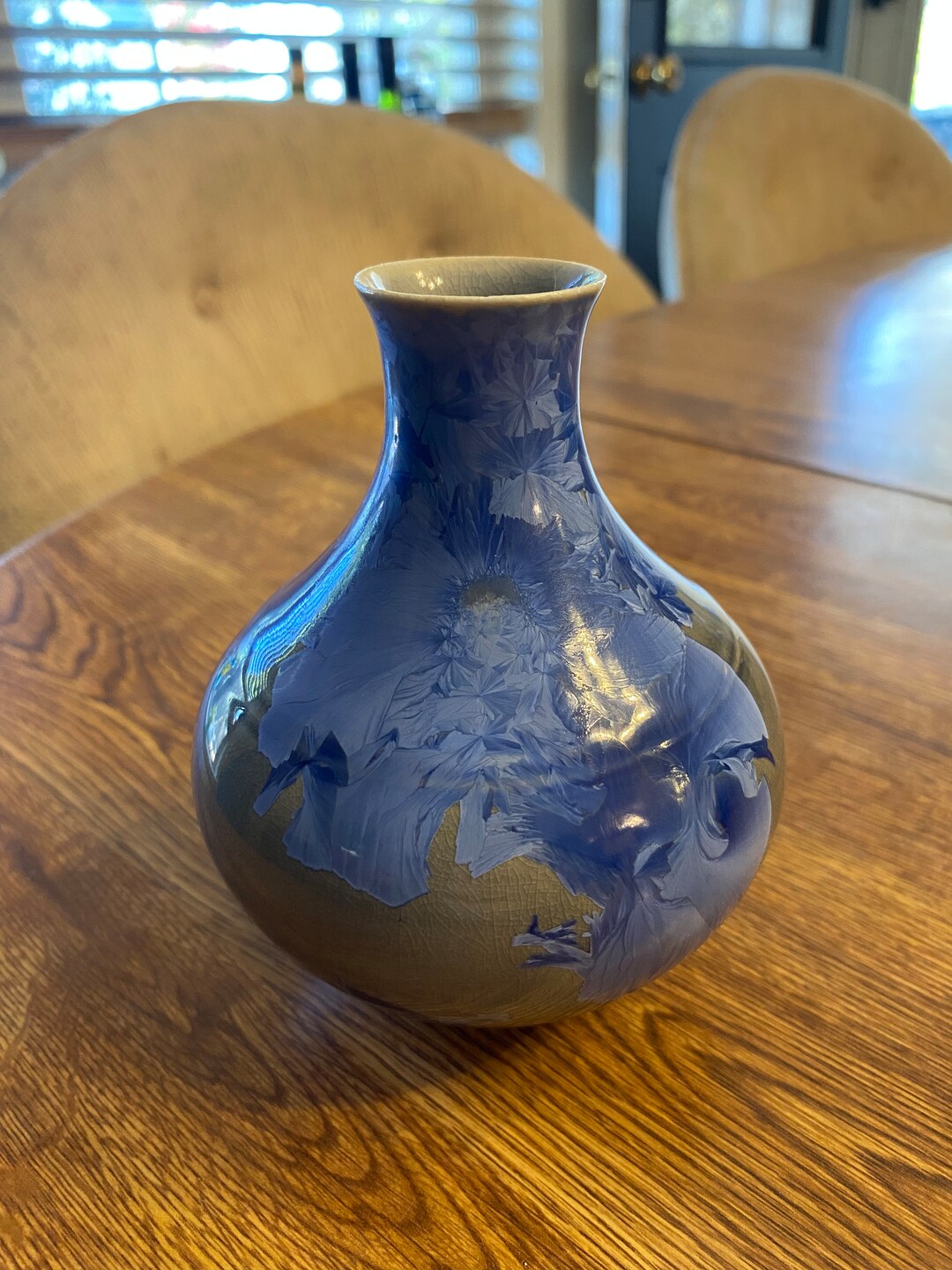 Blue Crystalline Glazed Art Pottery Vase - Etsy