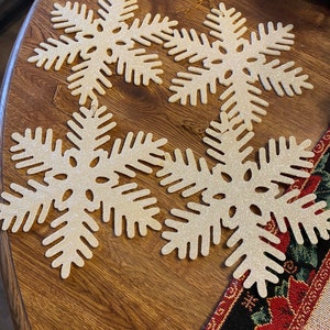 4 Vintage Sparkly Snowflake Ornaments