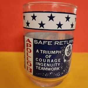 Vintage 1970 Apollo 13 Safe Return to Earth Commemirative 10 Oz Glass