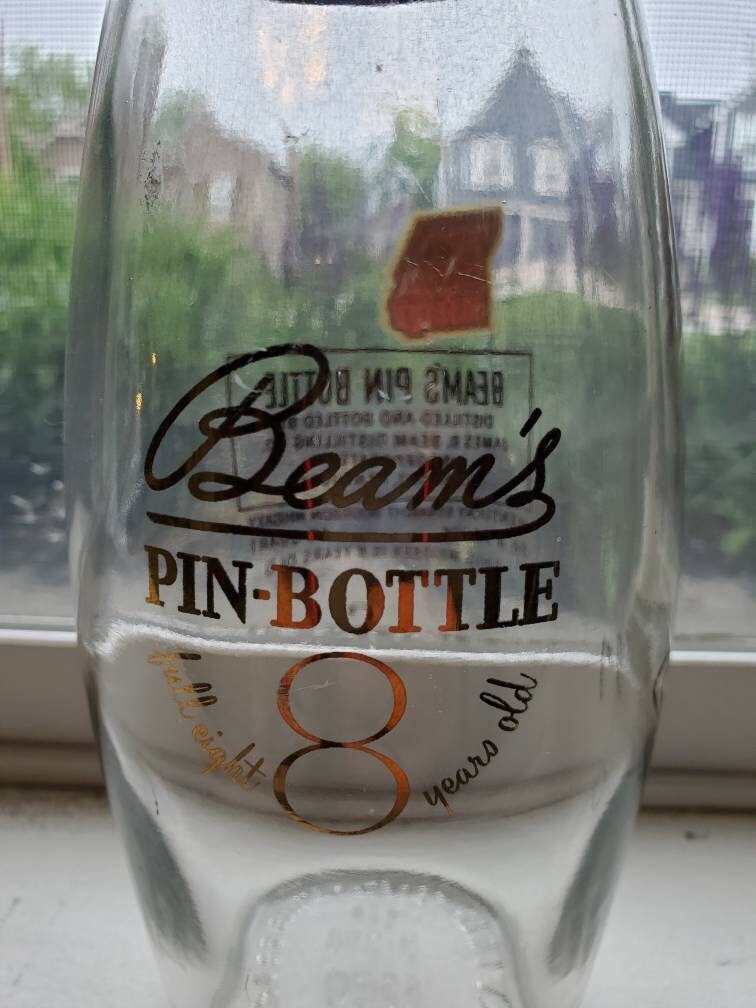 Vintage Mid Century Jim Beam Pin Bottle Decanter With Gold Etsy