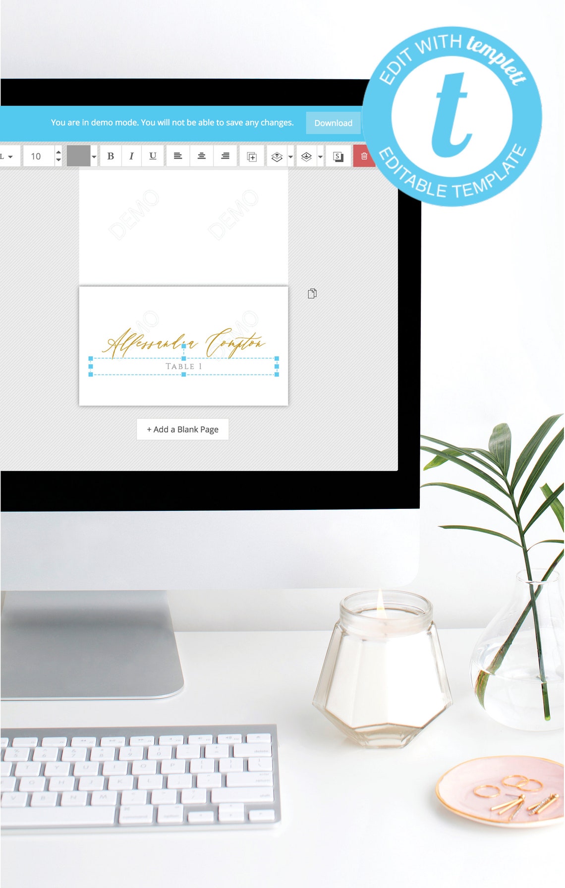 Printable Wedding Place Cards Template DIY Wedding Name Cards Etsy