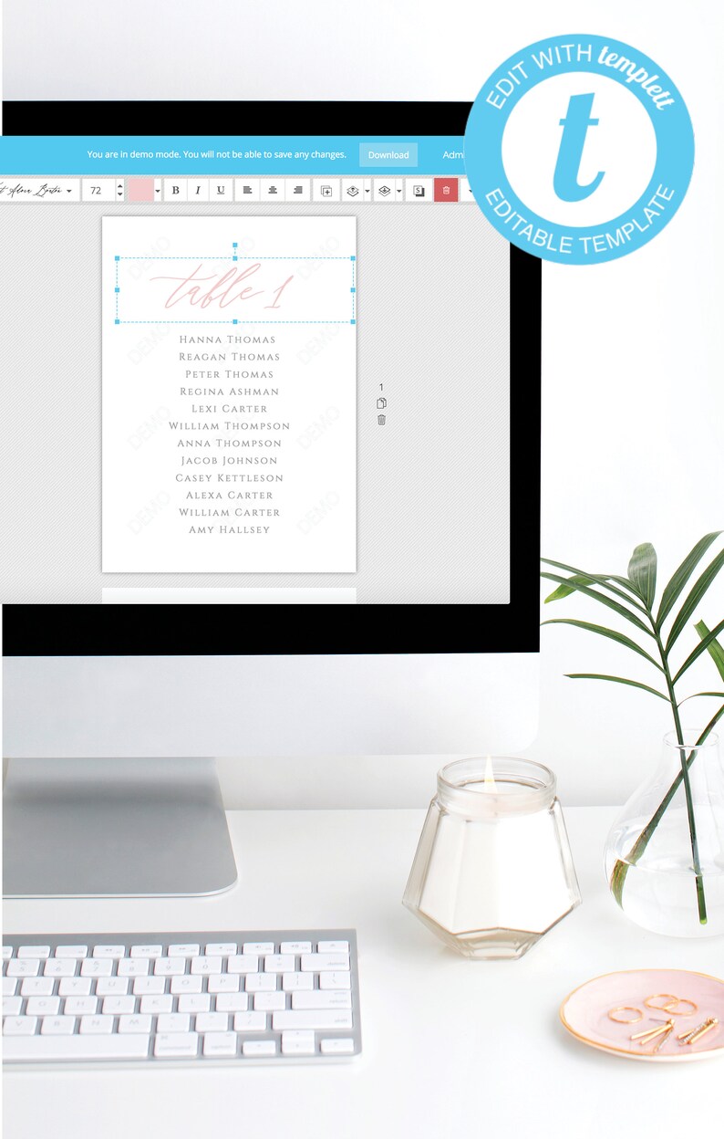 You Edit in Templett Printable Wedding Table Plan Cards Wedding Seating Chart Template