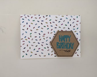 Happy Birthday Sprinkles Card | Colorful Silly Birthday Greeting Card | Fun Multicolored Birthday Card For Loved One | Unique Greeting Card
