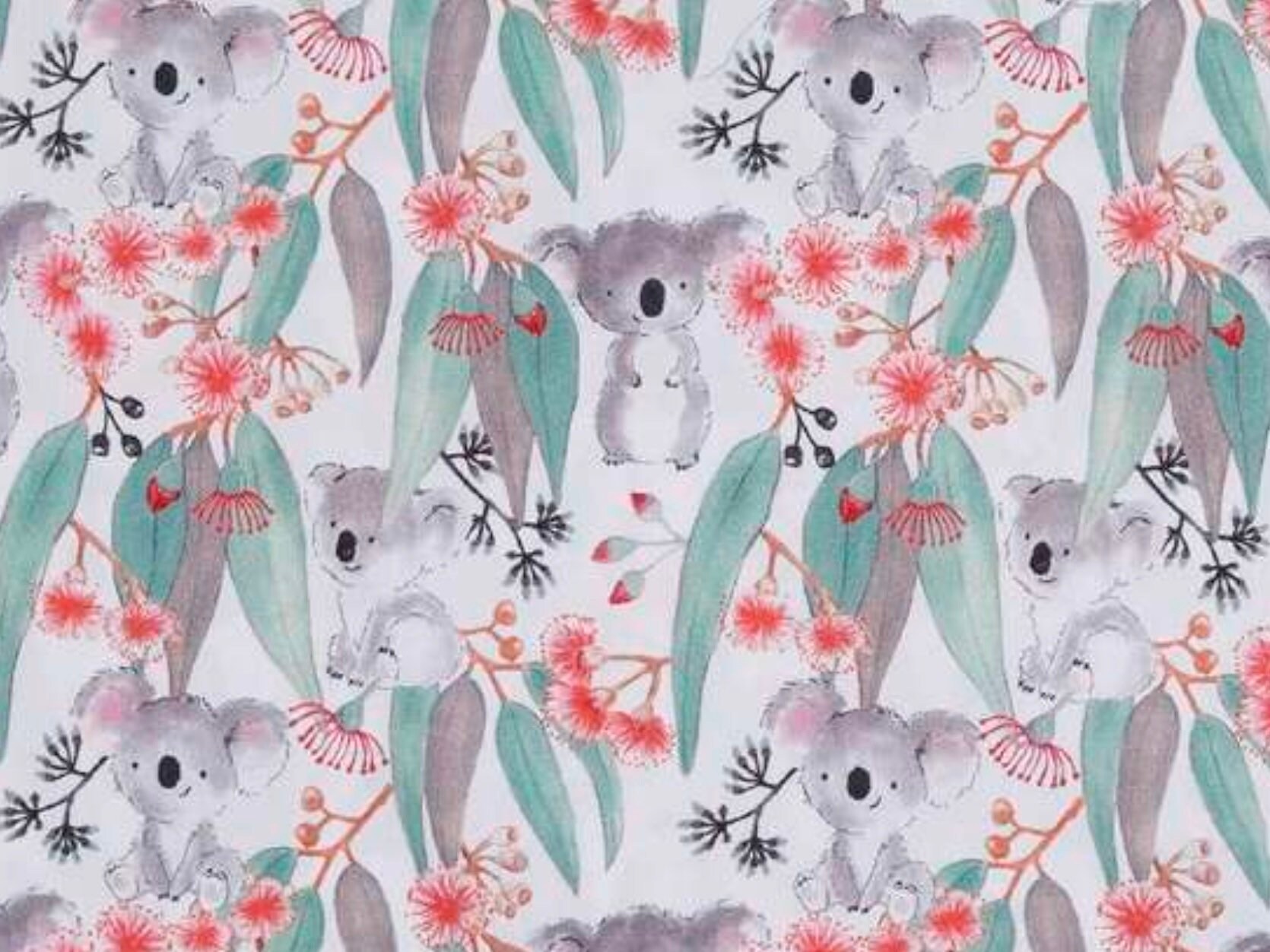 Cute Gummy Koalas 100 Cotton Custom Order Fitted Cot / Crib Sheet With