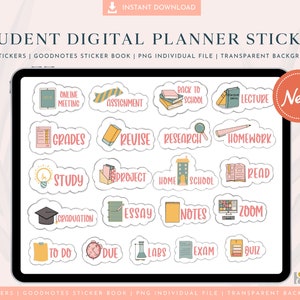 Student Digital Planner Sticker - Digital Stickers For Goodnotes, Student Planner, Planner Stickers For College Student, School Stickers