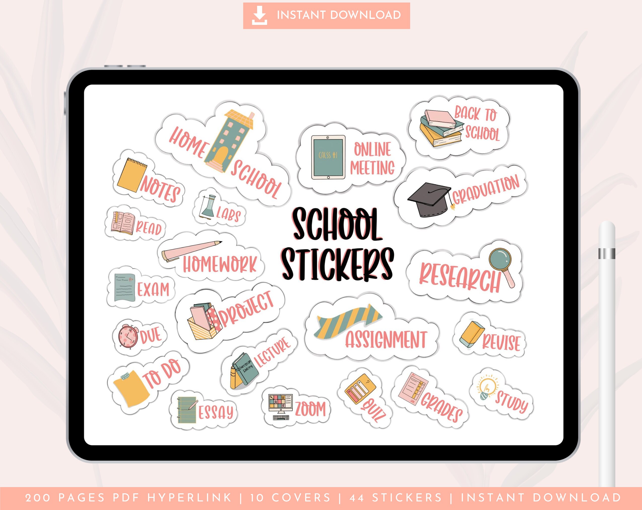 Student Digital Planner, College School iPad Planner, Academic Digital ...