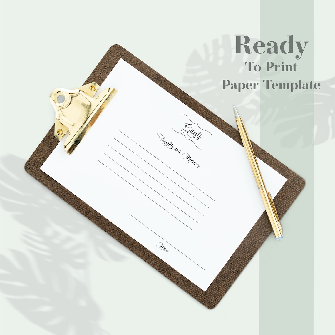 Funeral Guest Book Printable Template - Size 8.25 X 6 in - KDP ...