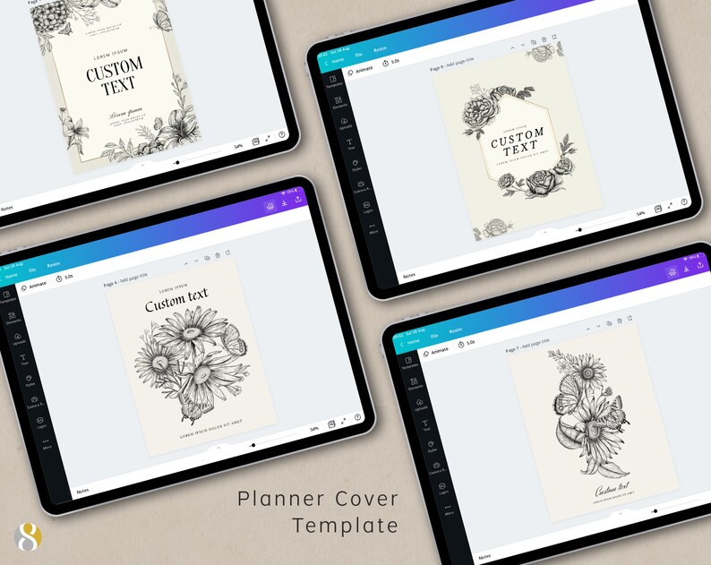 Editable Planner Cover 10 Canva Editable Covers for Digital Etsy